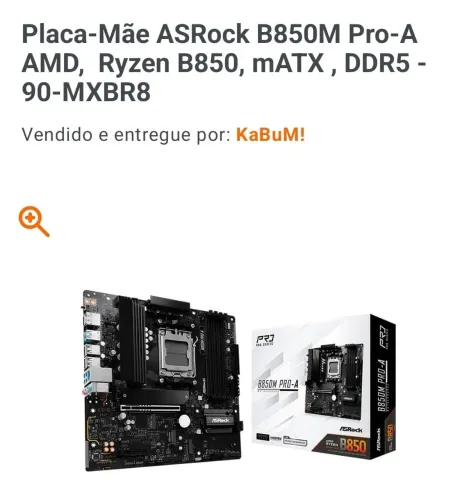 Placa Mãe Asroque B850M, Am5