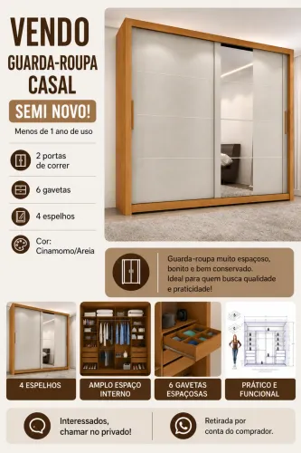 Guarda roupa de casal semi novo