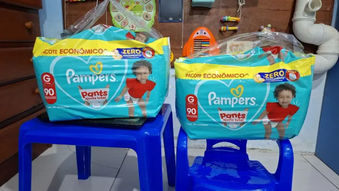 Pacotao Fraldas Pampers Pants Tam G com 90 uni fralda shortinho ( Aceito cartão )