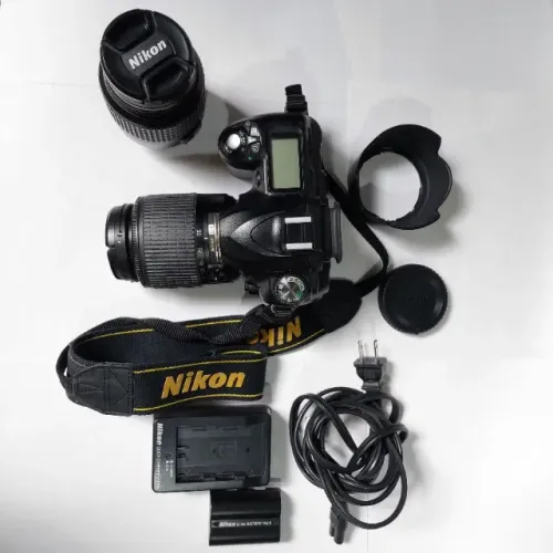 Kit Câmera Nikon D50+Lente 18-55mm+Lente 55-200mm+Carregador+Bateria+Cabo+Parasol+filtroUV