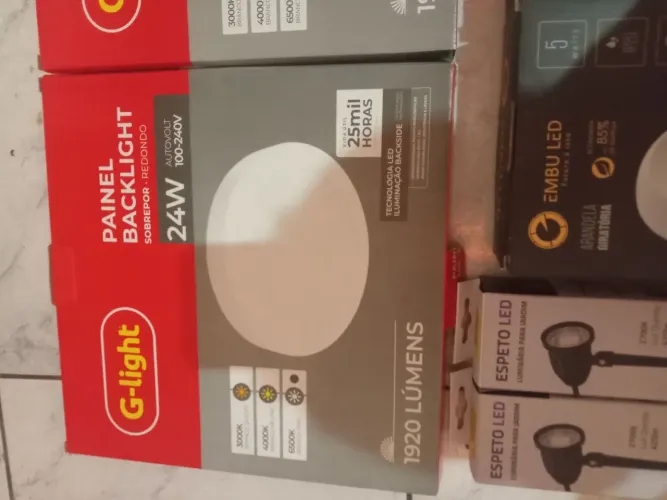 2 painel backlight 2 arandela 2 espeto de led
