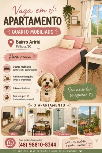 Vaga feminina em apartamento