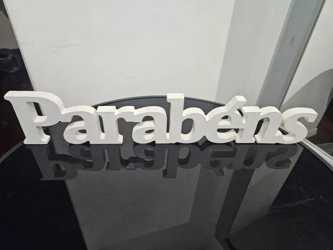Placa decoração PARABÉNS 