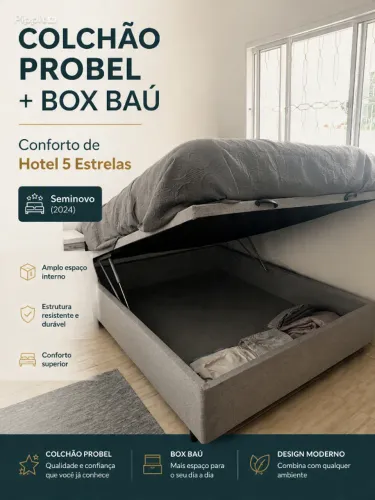 Colchão Probel + Cama Box Bau - Casal Seminovo