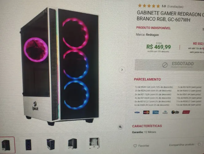 Gabinete REDRAGON GRAPPLE WHITE