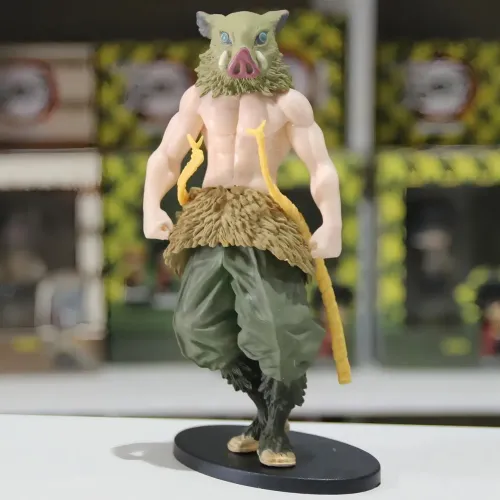 Boneco Inosuke Hashibira Javali Demon Slayer Kimetsu Miniatura Action Figure 14cm