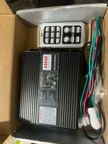 Módulo Sirene Automotiva Policial AS920 Com Controle Remoto Sem Fio - Novo Na Caixa