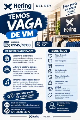 Vaga para VM Loja Hering Shopping Del Rey