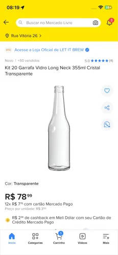 Garrafa vidro long neck 355ml