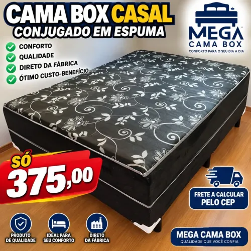 cama box casal conjugado espuma