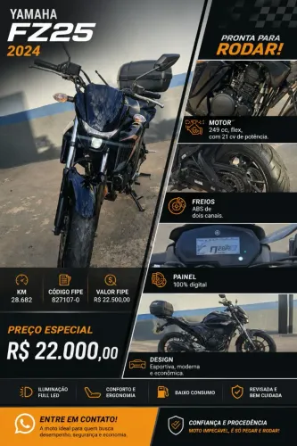 Yamaha FZ25 2024 ? pronta para rodar!