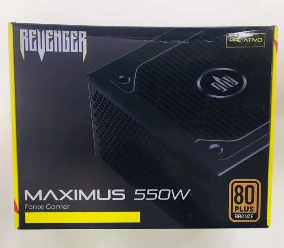 Fonte ATX Gamer Revenger Maximus 550W 80 Plus Bronze PFC Ativo (FO-MAX01) ? Nova