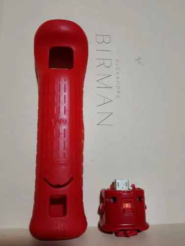 Acessório Wii motion plus vermelho com capa silicone tudo original item raro ne 