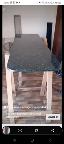 Pedra pra balcão americano, acabamento simples, medida 1,60 por 0,40 , valor 300