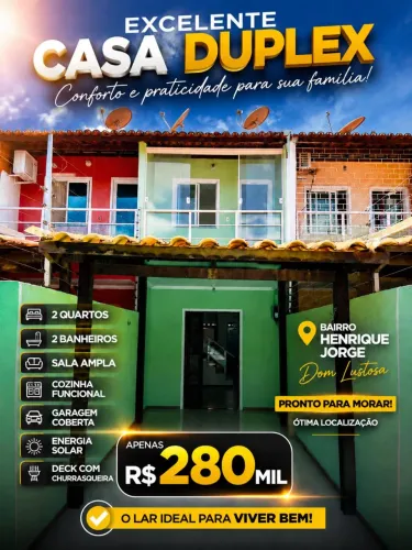 Vendo casa duplex no bairro Dom Lustosa ( Henrique Jorge ).
