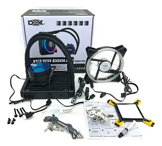 Water Cooler Dex Dx-121a Argb 120mm Resfriamento A Água Amd/intel