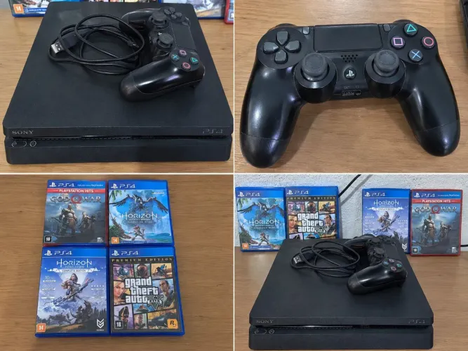 Playstation 4 slim + 04 jogos