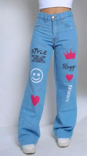 Calça jeans azul 8 anos modelo blogger