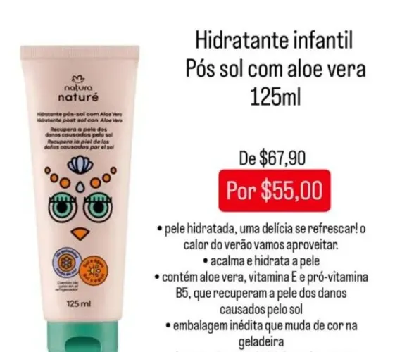 Hidratante corporal Infantil Natura - Pós Sol