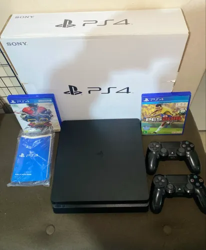 Ps4 Slim 1TB 2 Controles 80 Jogos Aceito Cartão