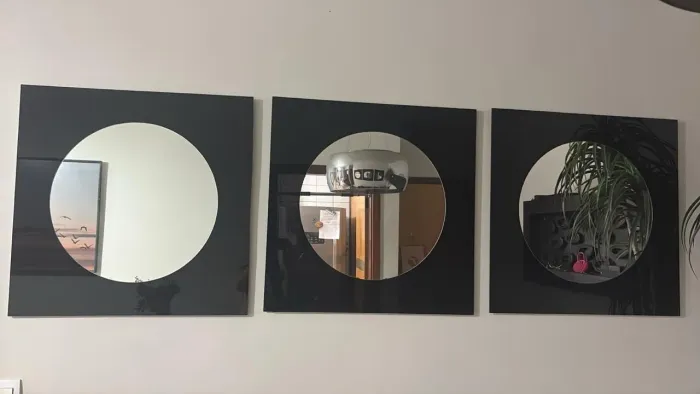 Conjunto de 3 quadros com espelho 