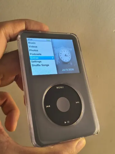 iPod Classic 7ª ger. - 256gb - bateria nova. carenagem nova. clickwheel nova + capa + cabo