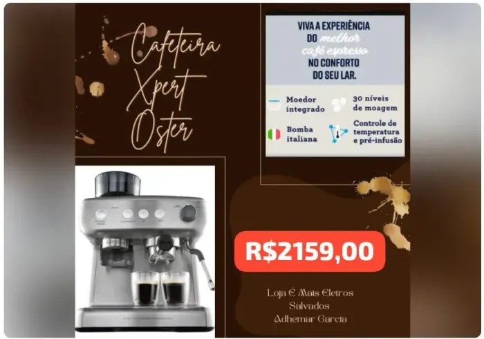Cafeteira Espresso Oster Grão 