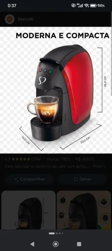 Cafeteira luna três corações