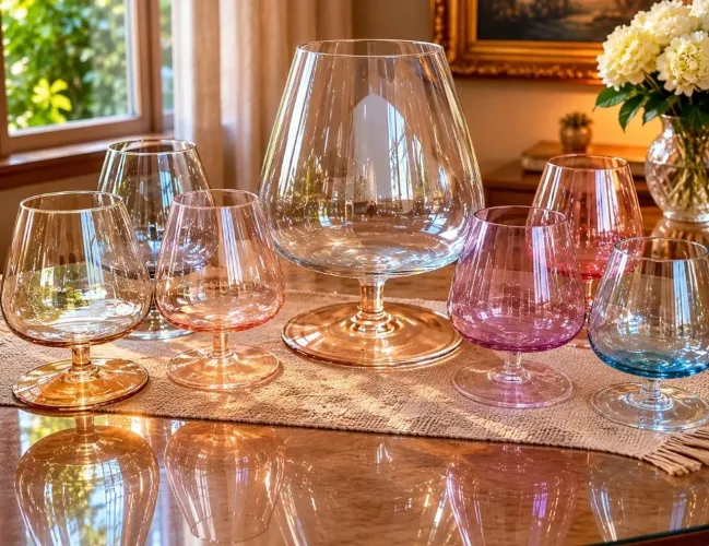 Conjunto Vintage de Taças para Conhaque com Taça Gigante Decorativa
