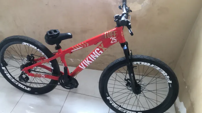 Está é uma VikingX Tuff 25, aro 26. alumínio freio a disco.