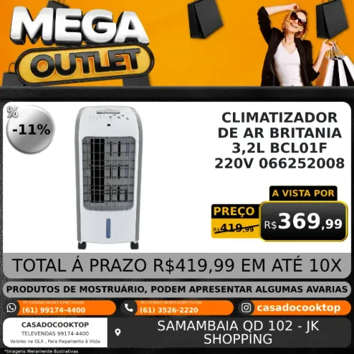 CLIMATIZADOR DE AR BRITANIA 3,2L BCL01F 220V 066252008