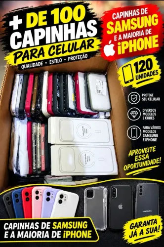 Kit + de 100 capinhas para celular samsung e a iPhone