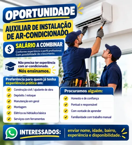 AUXILIAR DE INSTALAÇÃO DE AR-CONDICIONADO