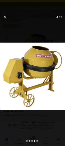 Betoneira 400 litros Com Motor Monofásico e Chave elétrica NR12 - TLL-400NR12C/M