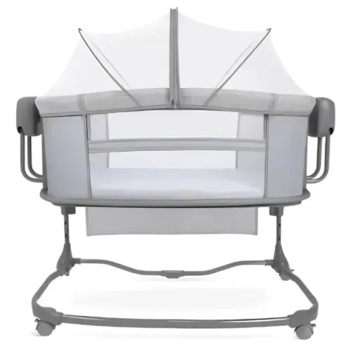 Berço Mastela Bluetooth Cinza Riscado
