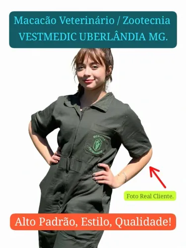 Macacão Veterinário Verde Musgo unissex 