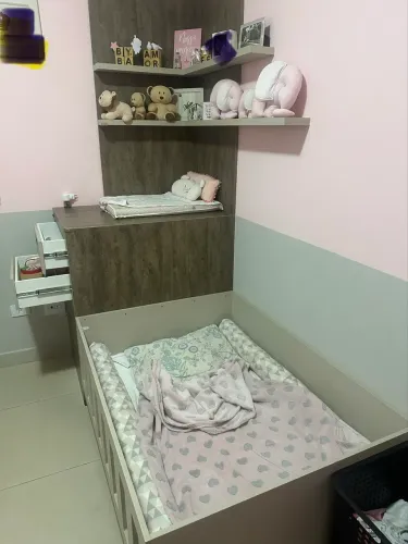 Trocador + cama + painel infantil MDF