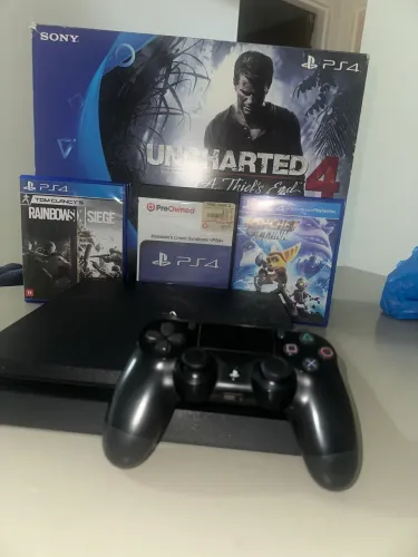 Ps4 slim 1 controle 3 jogos