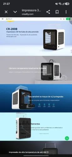 Impressora 3d Creality cr200b