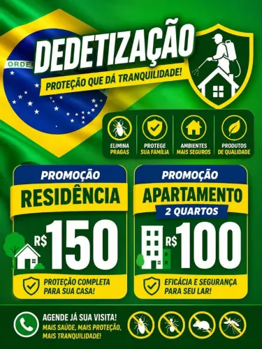 Dedetização profissional sem cheiro promoção 100