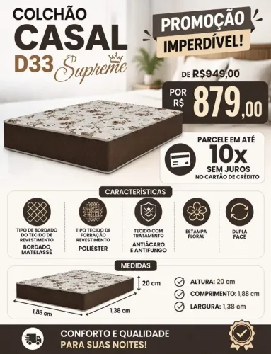 EM PROMOÇÃO! Colchão Supreme Casal D33