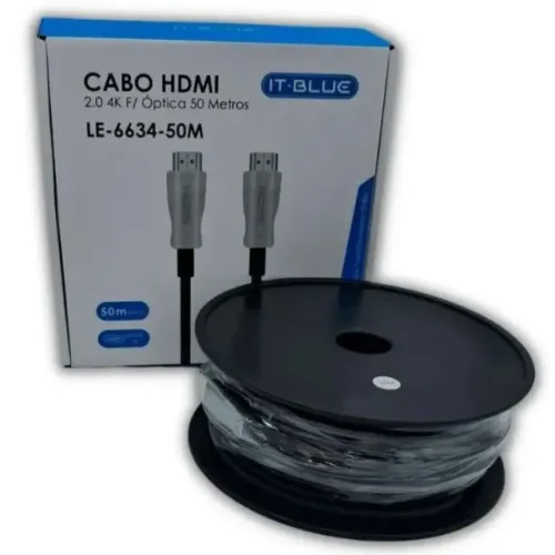 Cabo Hdmi Fibra Optica 2.0 50m Uhd 4k 60hz 28awg It Blue