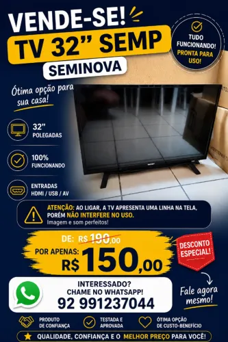 Tv 32 polegadas seminova 