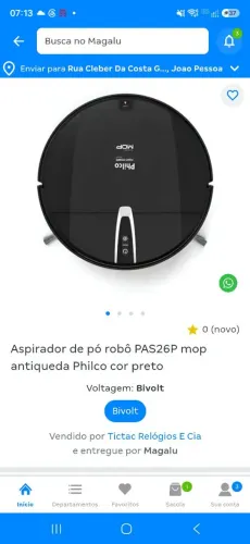 Aspirador Robô philco antiqueda