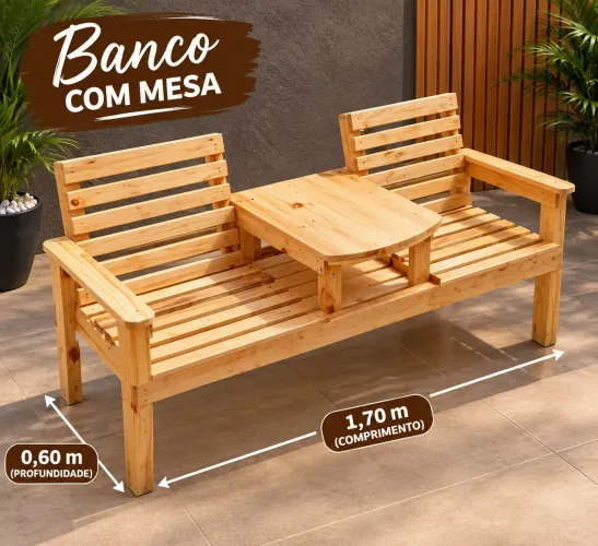 Banco namoradeira com mesinha