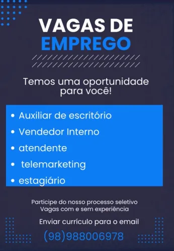 OPORTUNIDADE DE EMPREGO ?