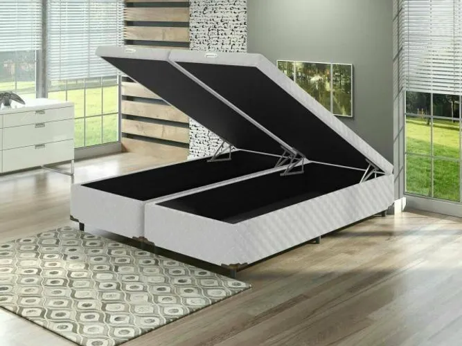 Cama Queen / King/ casal box baú bipartido / Parcelas de: