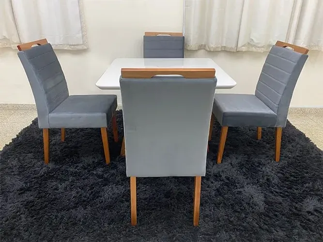 MESA QUATRO CADEIRAS QUADRADA SUPER DESIGN!!! A1000