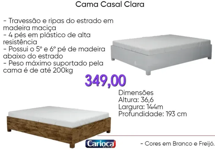 Cama Casal Clara- ENTREGA HOJEEE!!