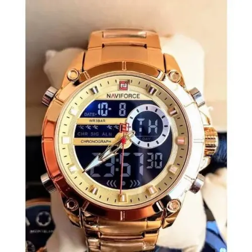 Relógio Dourado Naviforce 9163 (Original)